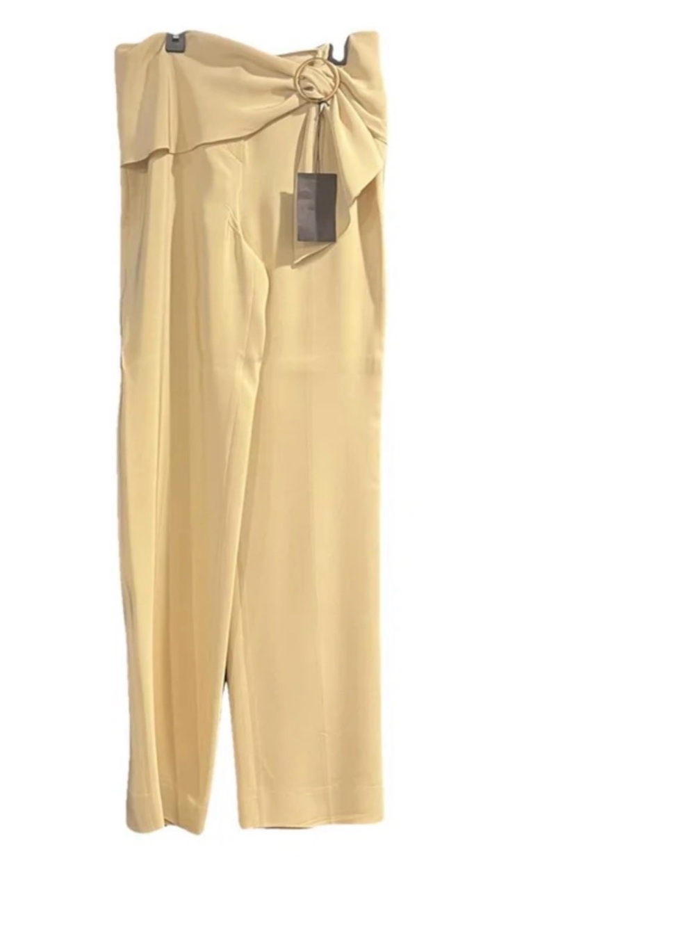 Prada Silk Draped Trousers Cream w/ O-ring IT44 (8/10) #quietluxury #elitedesign - Picture 9 of 12